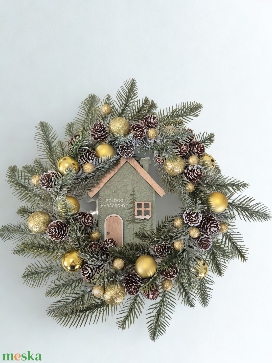 Zuzmarás Karácsonyi Kézműves Koszorú � Téli Házikós dekoráció - karácsony - adventi díszek - adventi ajtódísz - Meska.hu