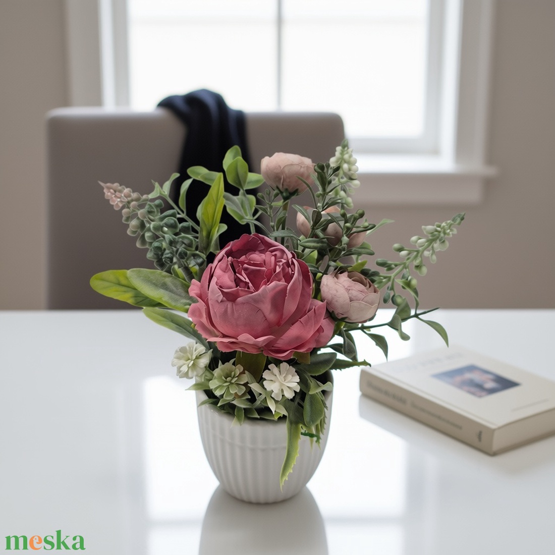 Virágos polcdísz mintás kisméretű kaspóban � elegáns, gondozásmentes KENDEKOR dekoráció - otthon & életmód - dekoráció - asztal és polc dekoráció - asztaldísz - Meska.hu