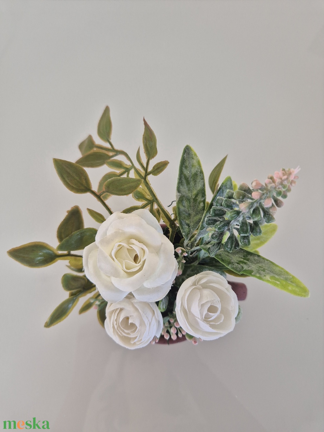 Virágos polcdísz csészében � natur elegancia - otthon & életmód - dekoráció - asztal és polc dekoráció - asztaldísz - Meska.hu