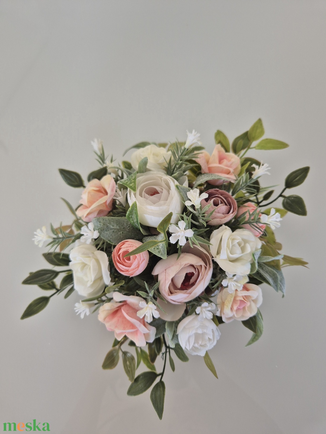 Romantikus pasztell virágos asztaldísz � elegáns, gondozásmentes dekoráció - otthon & életmód - dekoráció - asztal és polc dekoráció - asztaldísz - Meska.hu