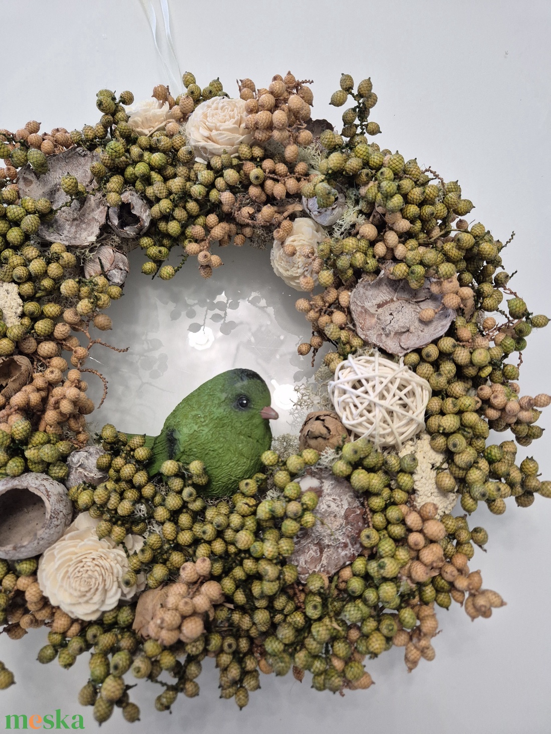 Tavaszi ajtódísz kismadárral - otthon & életmód - dekoráció - ajtó- és ablak dekoráció - ajtódísz & kopogtató - Meska.hu