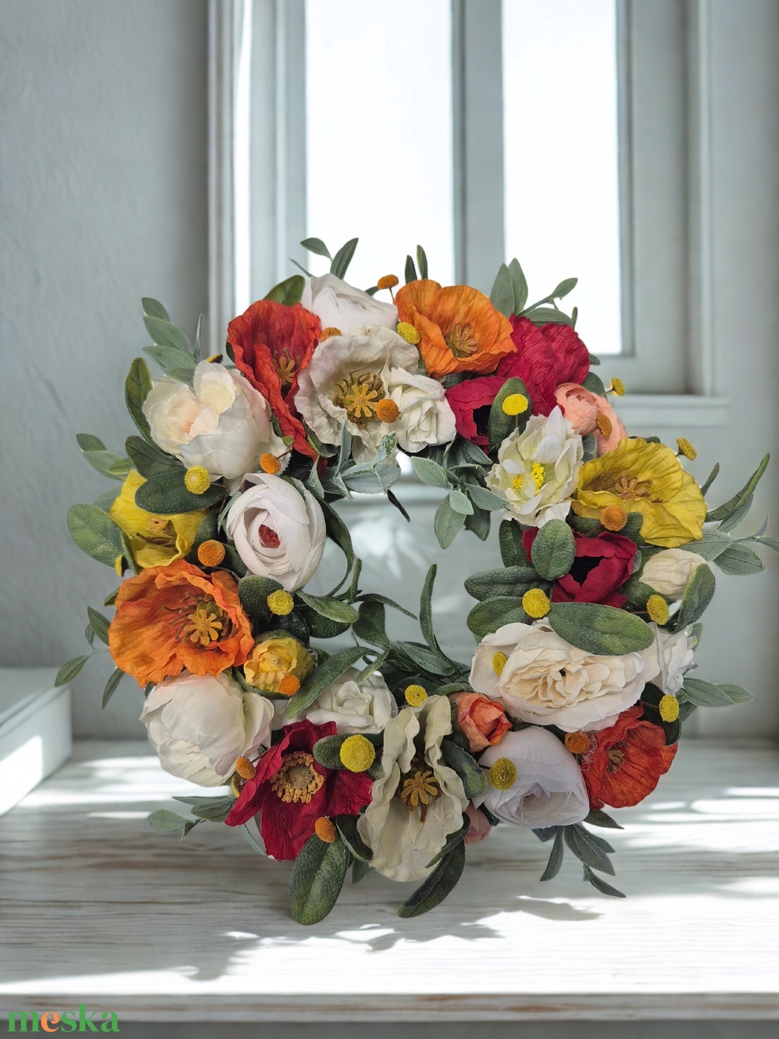 Tavaszi asztaldísz- üveg mécsestartóval, természetes hatású  - otthon & életmód - dekoráció - asztal és polc dekoráció - asztaldísz - Meska.hu