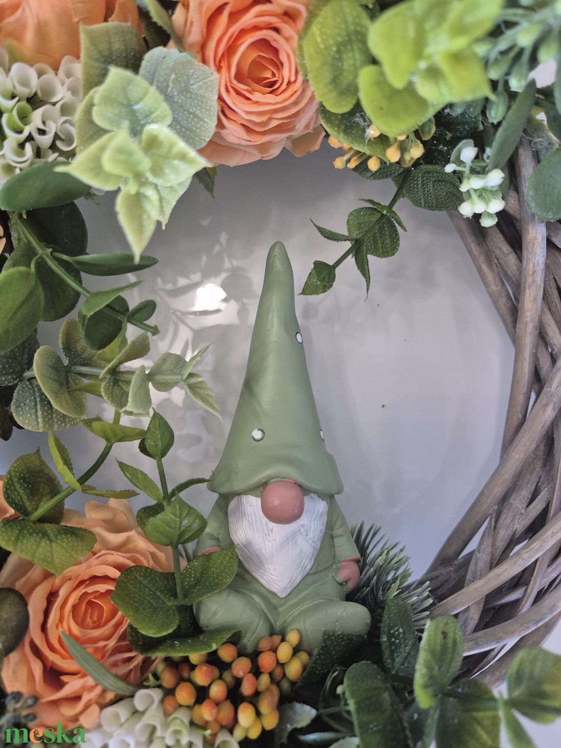 Sárga virágos elegáns ajtódísz � virágos dekoráció, manóval - otthon & életmód - dekoráció - ajtó- és ablak dekoráció - ajtódísz & kopogtató - Meska.hu