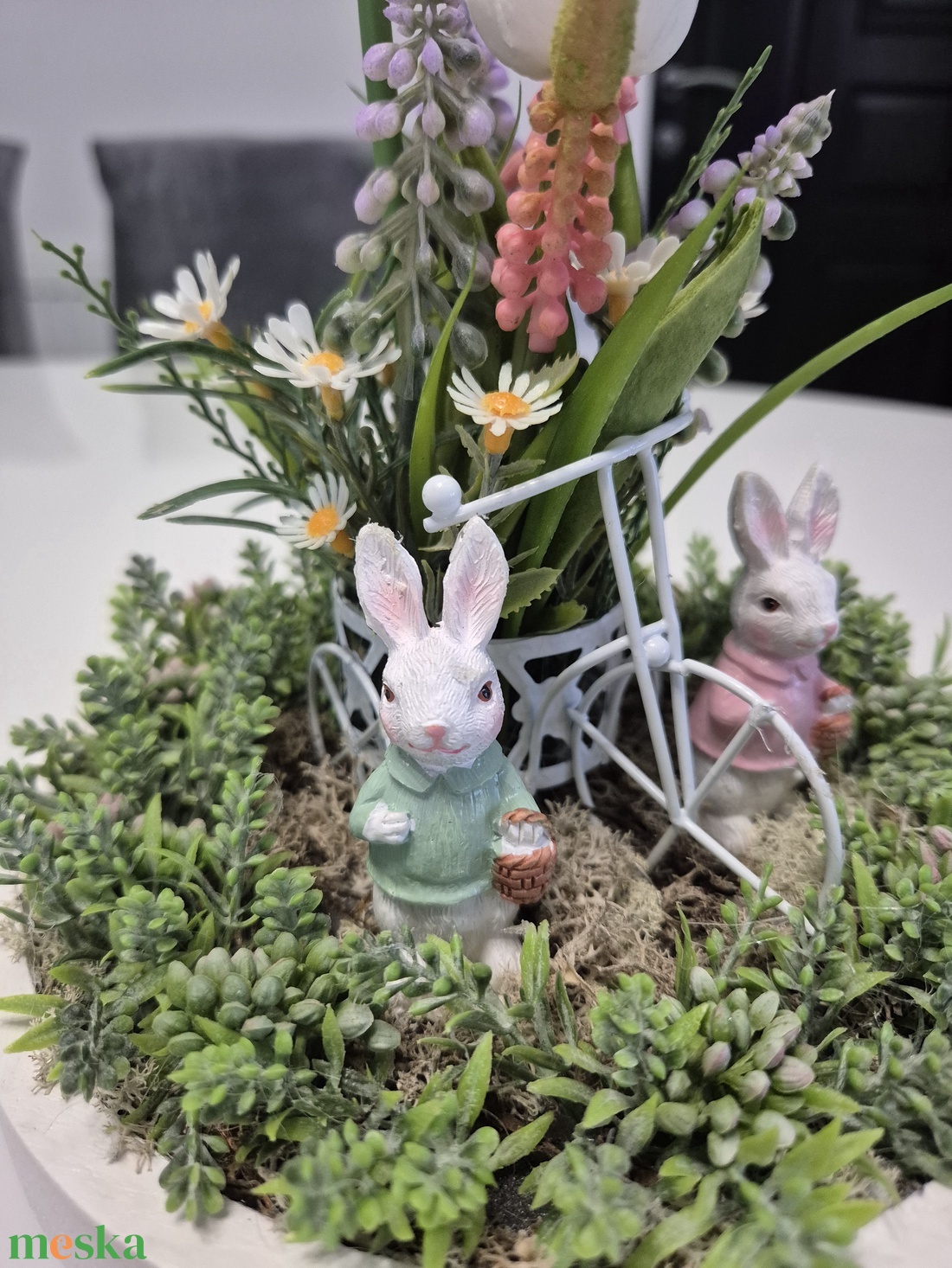 Húsvéti asztaldísz nyuszival � tavaszi KENDEKOR dekoráció dobozban - ünnepi díszek, dekorációk - húsvéti díszek és dekorációk - húsvéti asztaldíszek - Meska.hu