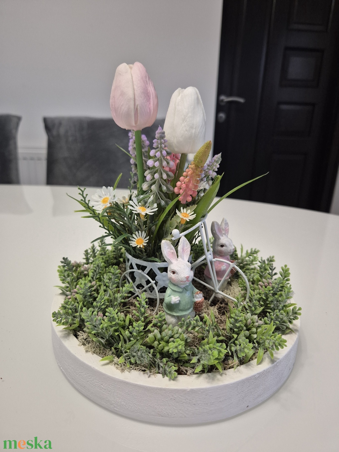 Húsvéti asztaldísz nyuszival � tavaszi KENDEKOR dekoráció dobozban - ünnepi díszek, dekorációk - húsvéti díszek és dekorációk - húsvéti asztaldíszek - Meska.hu