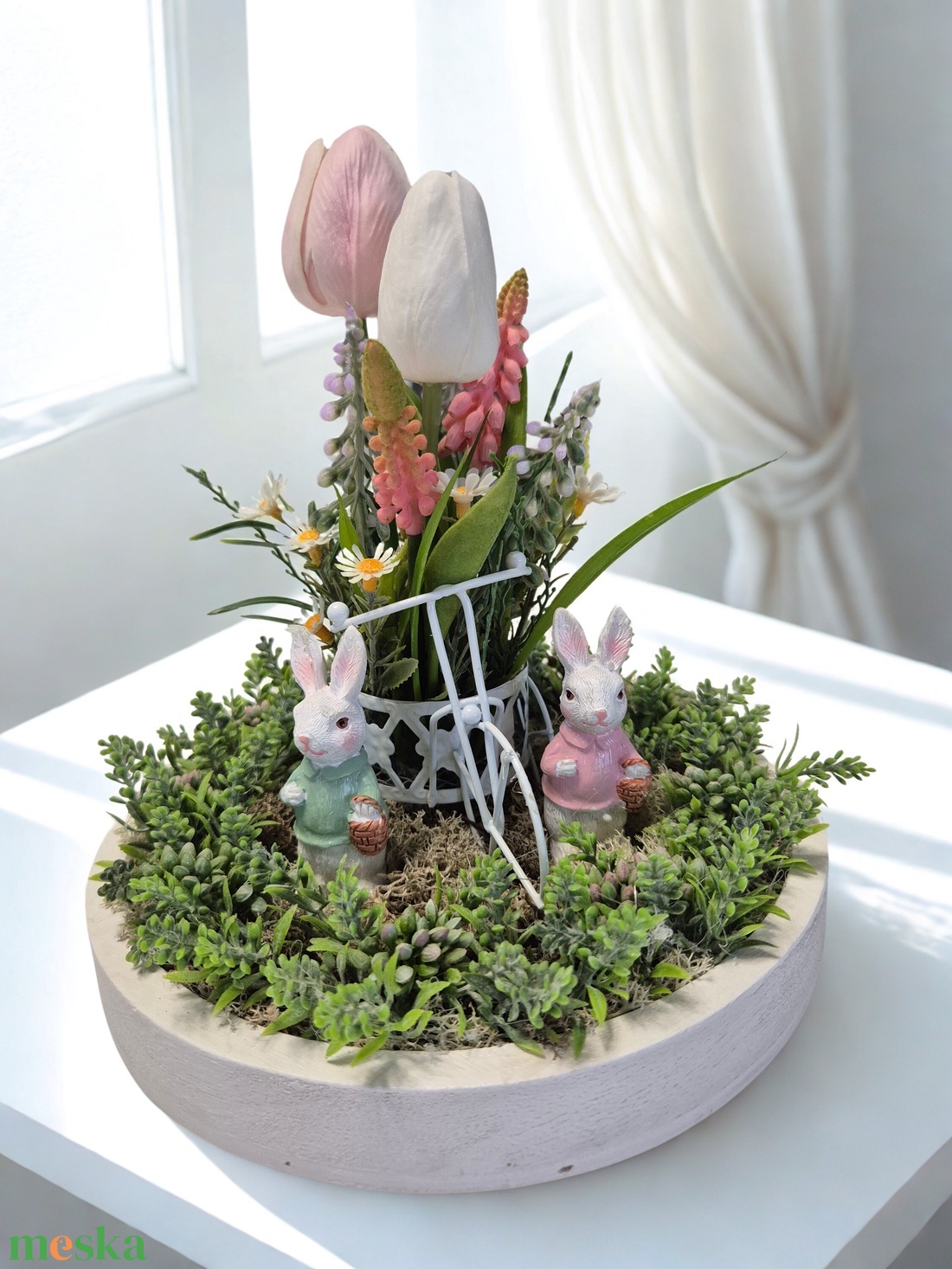 Húsvéti asztaldísz nyuszival � tavaszi KENDEKOR dekoráció dobozban - ünnepi díszek, dekorációk - húsvéti díszek és dekorációk - húsvéti asztaldíszek - Meska.hu