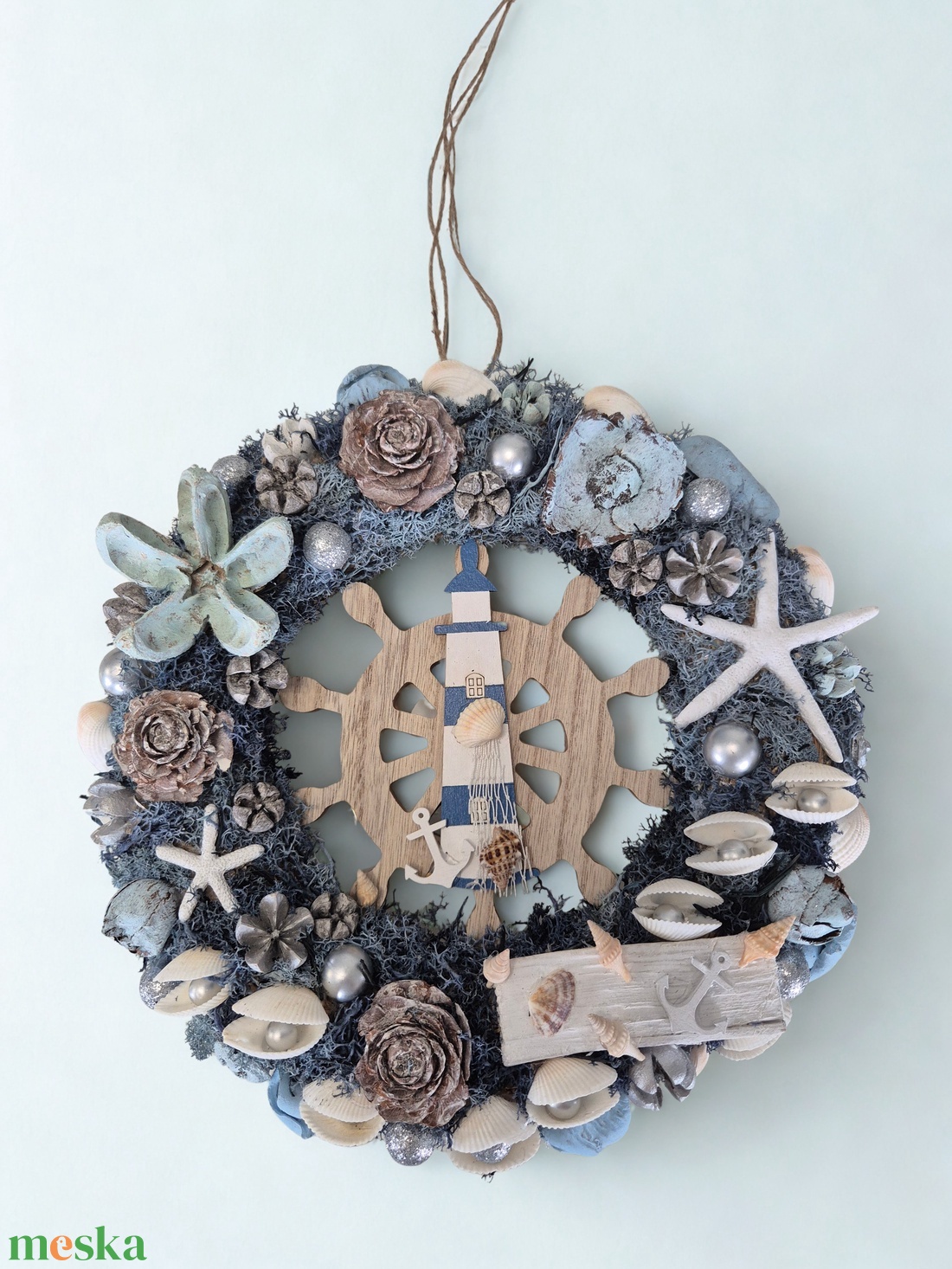 Tengerparti hangulatú ajtókopogtató / koszorú � kagylós, csillagos dísz - otthon & életmód - dekoráció - ajtó- és ablak dekoráció - ajtódísz & kopogtató - Meska.hu