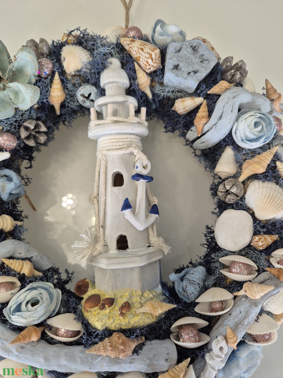 Tengerparti hangulatú ajtókopogtató / koszorú � kagylós, csillagos dísz - otthon & életmód - dekoráció - ajtó- és ablak dekoráció - ajtódísz & kopogtató - Meska.hu