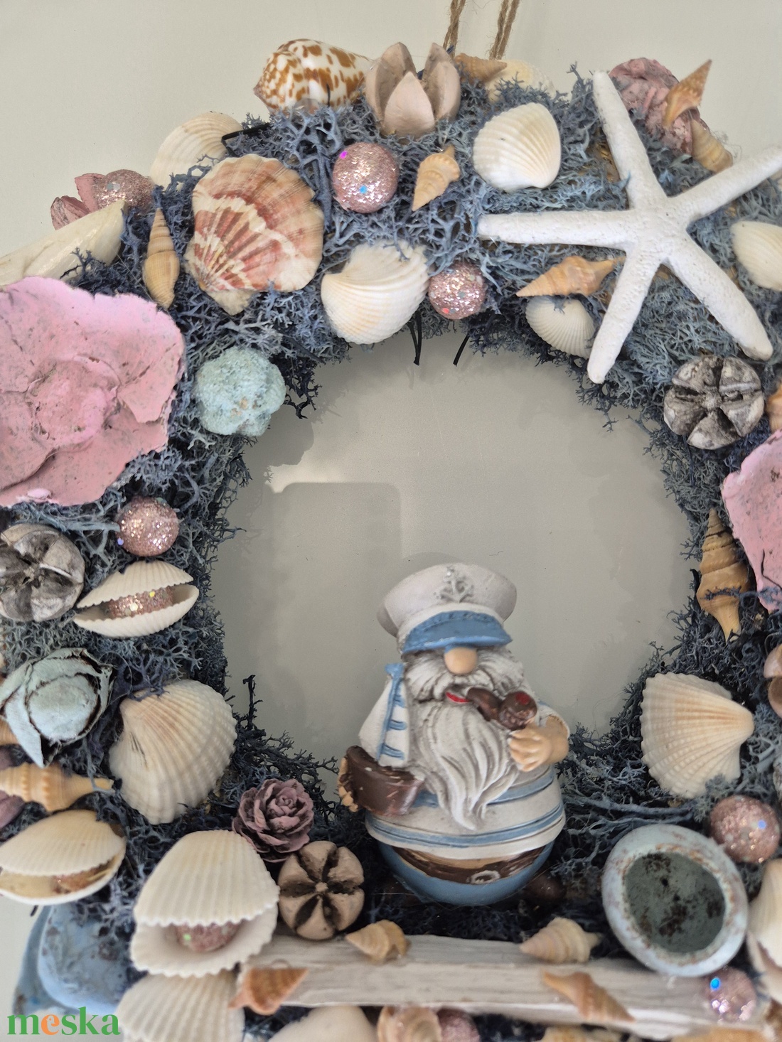 Tengerparti hangulatú ajtókopogtató / koszorú � kagylós, csillagos dísz - otthon & életmód - dekoráció - ajtó- és ablak dekoráció - ajtódísz & kopogtató - Meska.hu