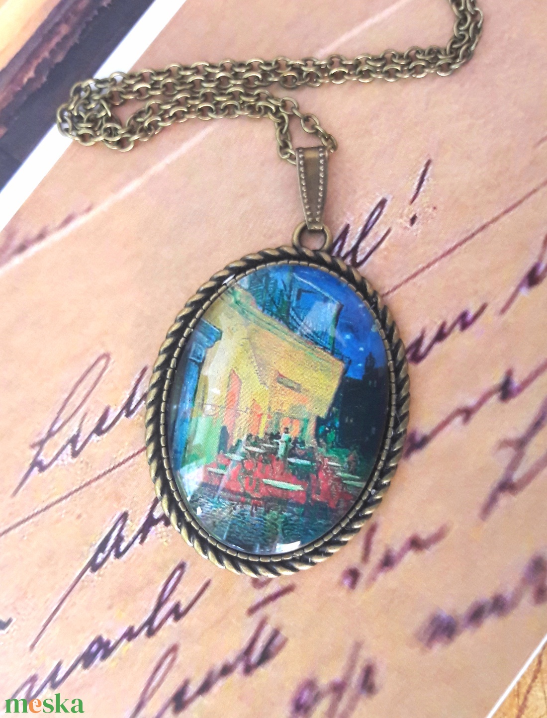 Éjjeli kávézó nyaklánc - ékszer - nyaklánc - medálos nyaklánc - Meska.hu