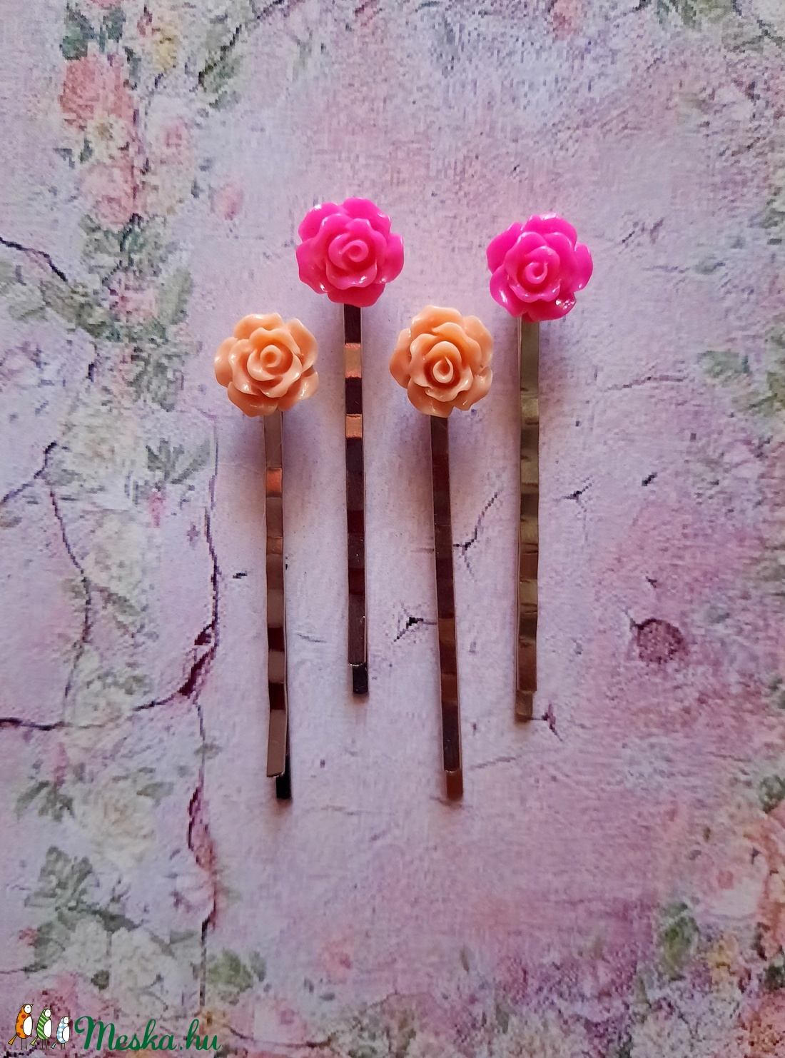 Rózsák hullámcsat - ruha & divat - hajdísz & hajcsat - hajcsat & hajtű - Meska.hu