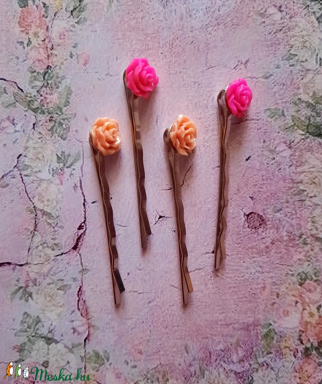 Rózsák hullámcsat - ruha & divat - hajdísz & hajcsat - hajcsat & hajtű - Meska.hu