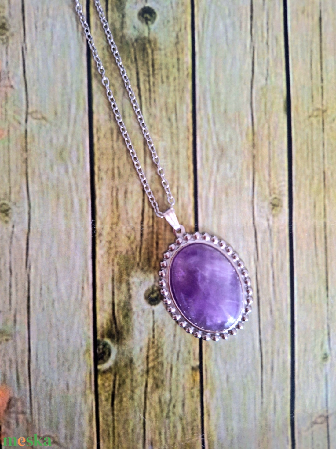 Amethyst - nemesacél alapú ásvány nyaklánc - ékszer - nyaklánc - medálos nyaklánc - Meska.hu Amethyst - nemesacél alapú ásvány nyaklánc - ékszer - nyaklánc - medálos nyaklánc - Meska.hu
