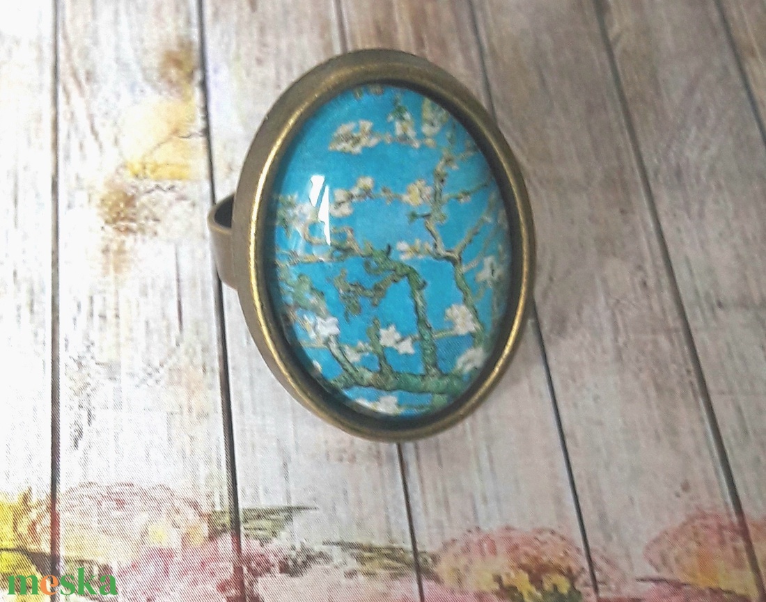 Akció -20 % Van Gogh virágai - üveglencsés gyűrű - ékszer - gyűrű - Meska.hu Akció -20 % Van Gogh virágai - üveglencsés gyűrű - ékszer - gyűrű - Meska.hu