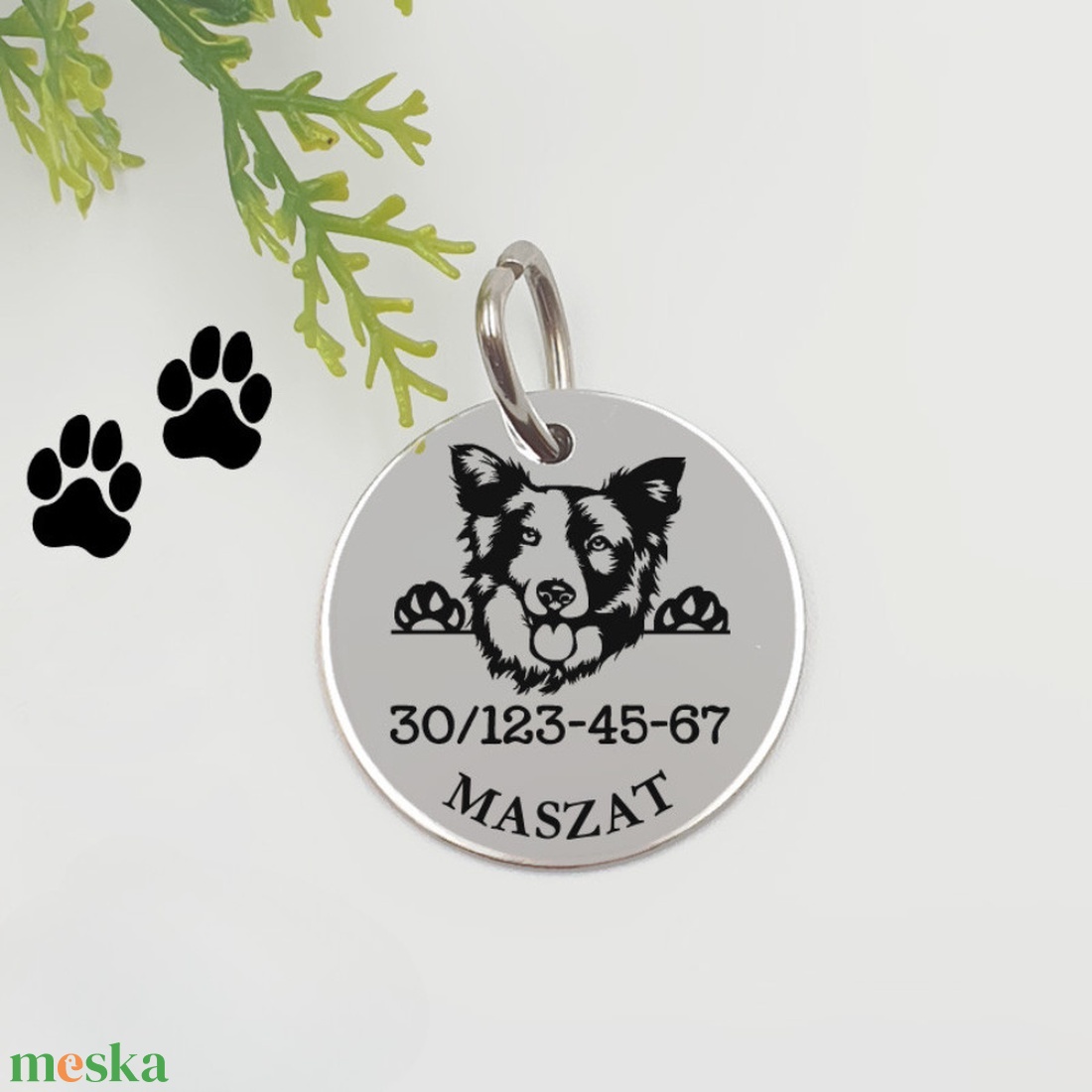 Border collier kutyabiléta saját kutyád nevével, telefonszámmal - otthon & életmód - kisállatoknak - kutyáknak - kutya biléta - Meska.hu