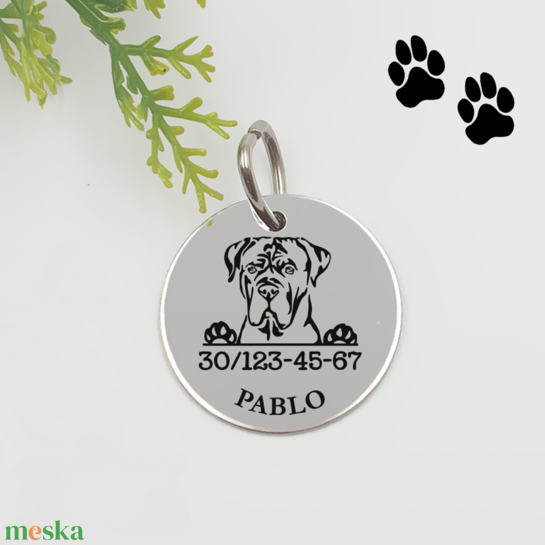 Cane corso kutyabiléta saját kutyád nevével, telefonszámmal - otthon & életmód - kisállatoknak - kutyáknak - kutya biléta - Meska.hu