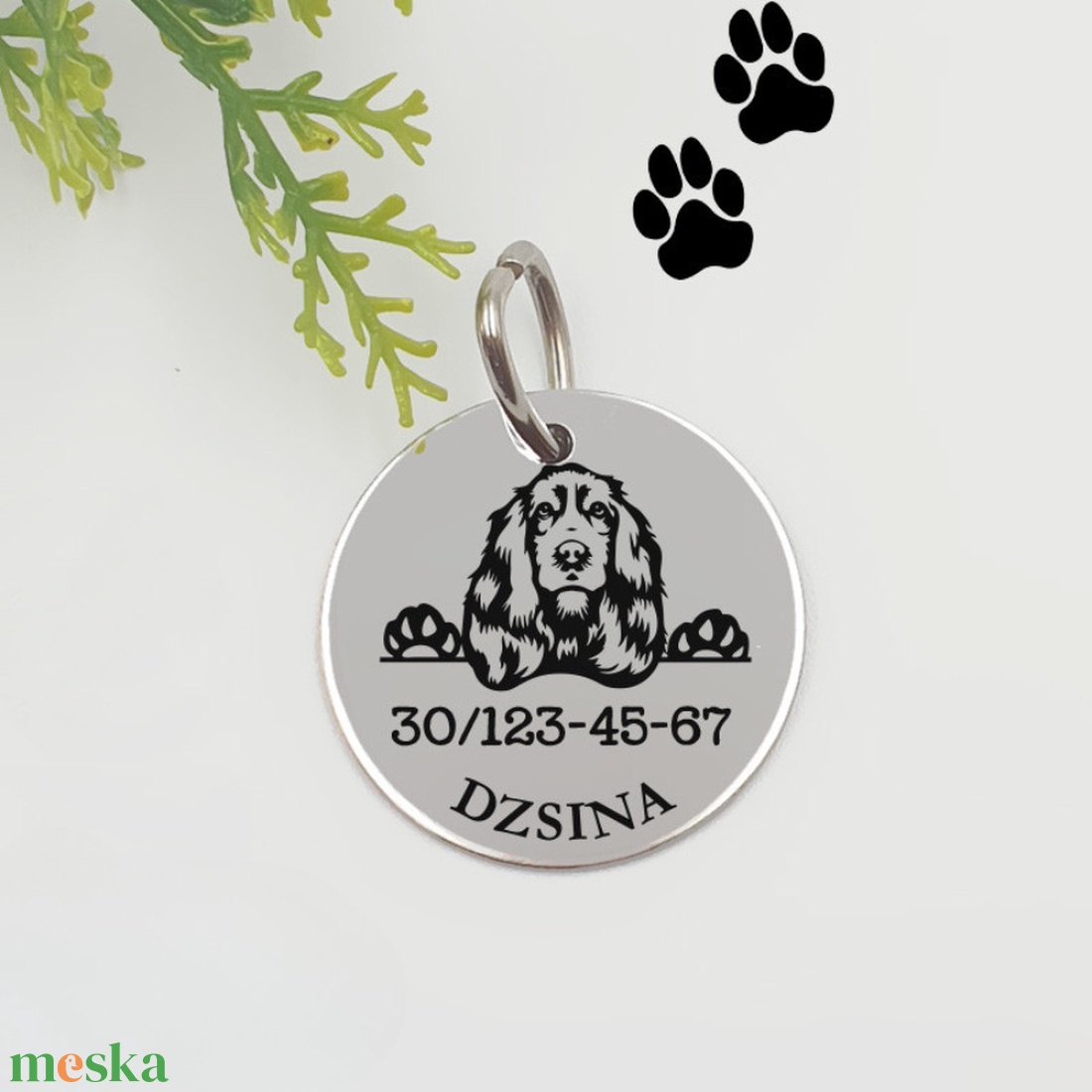 Cocker spaniel kutyabiléta saját kutyád nevével, telefonszámmal - otthon & életmód - kisállatoknak - kutyáknak - kutya biléta - Meska.hu