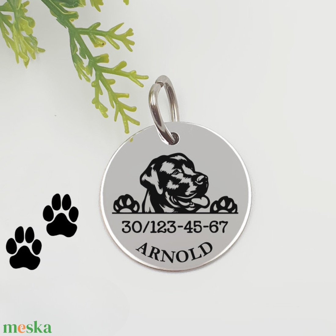 Labrador retriever kutyabiléta saját kutyád nevével, telefonszámmal - otthon & életmód - kisállatoknak - kutyáknak - kutya biléta - Meska.hu