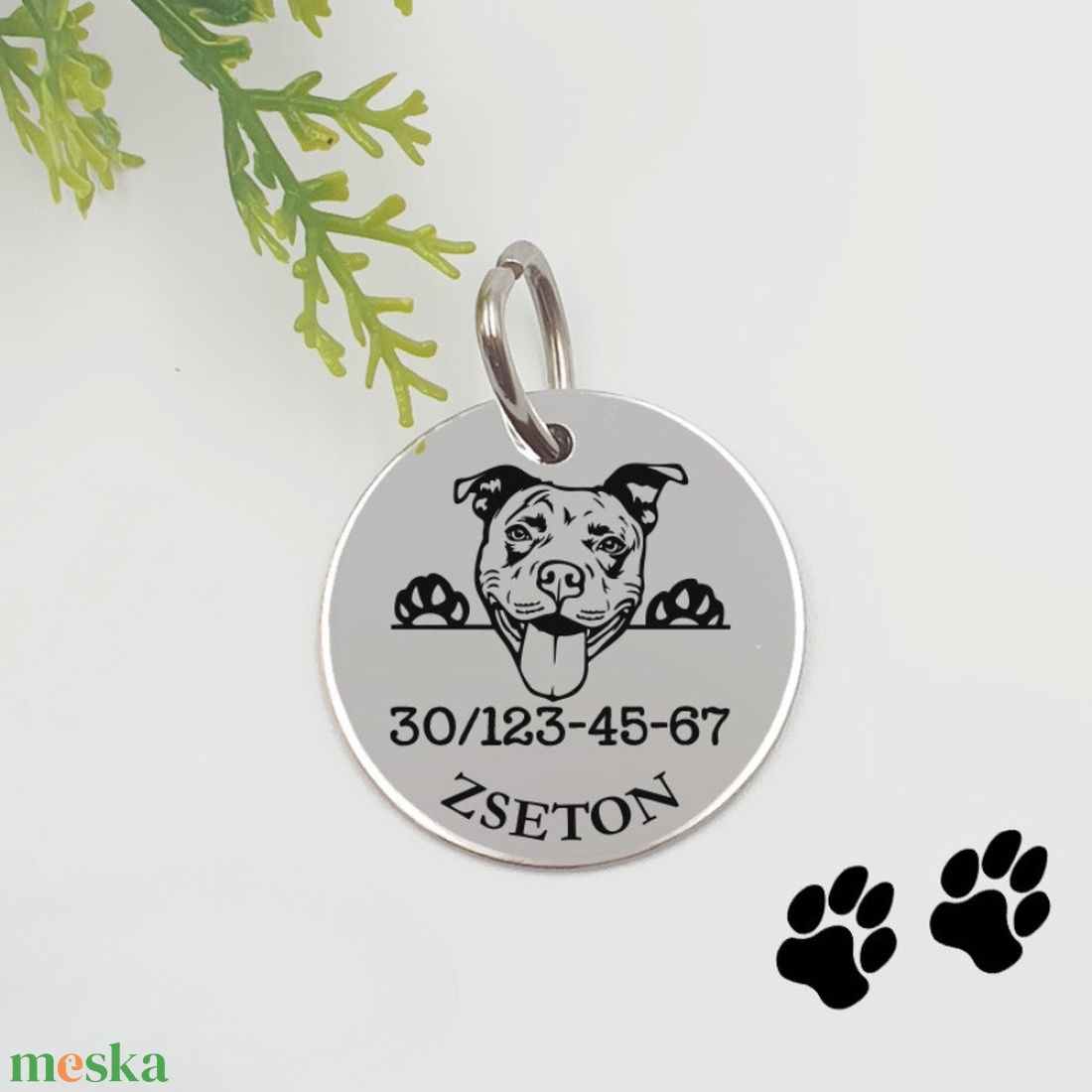 Pitbull kutyabiléta saját kutyád nevével, telefonszámmal - otthon & életmód - kisállatoknak - kutyáknak - kutya biléta - Meska.hu