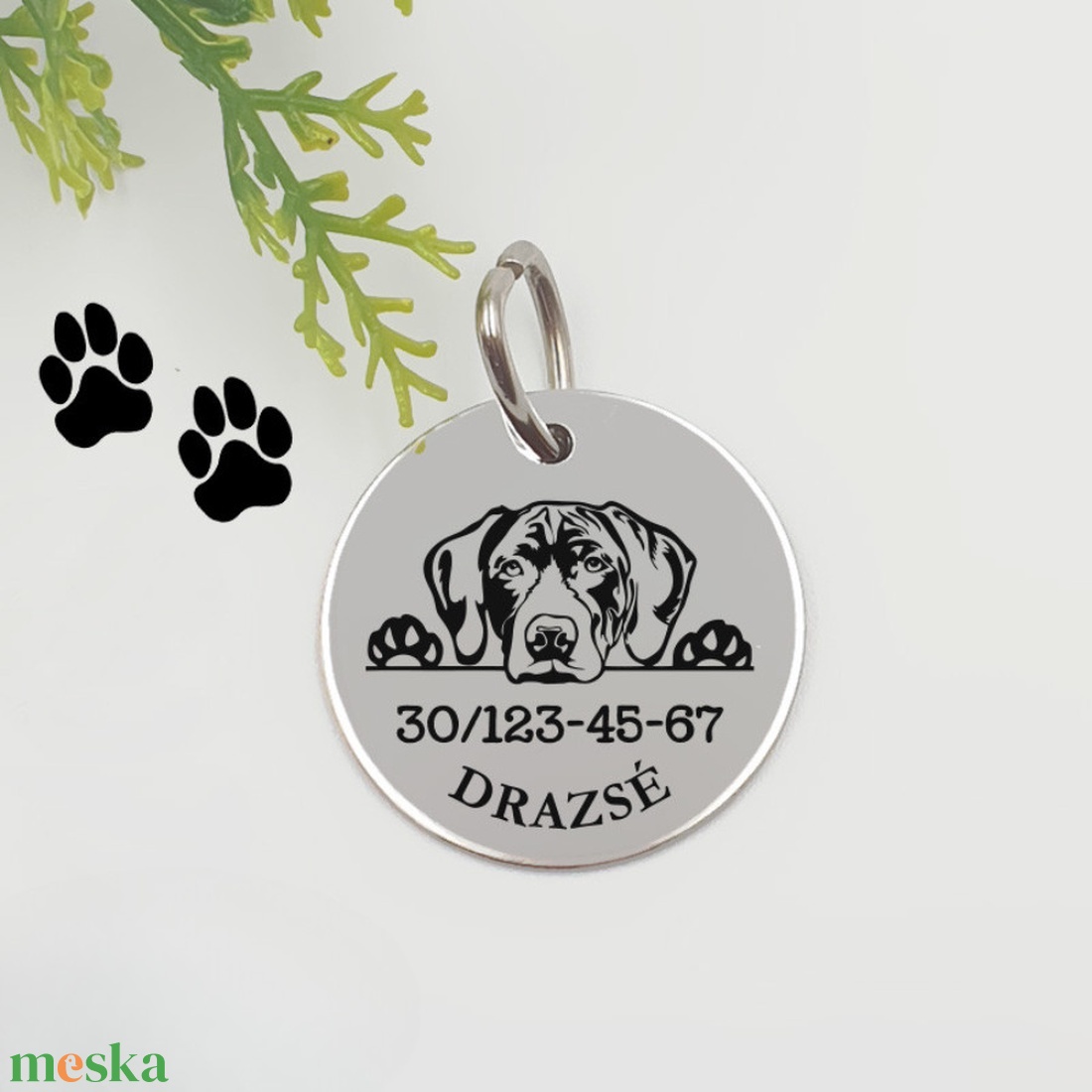 Rövidszőrű német vizsla kutyabiléta saját kutyád nevével, telefonszámmal - otthon & életmód - kisállatoknak - kutyáknak - kutya biléta - Meska.hu
