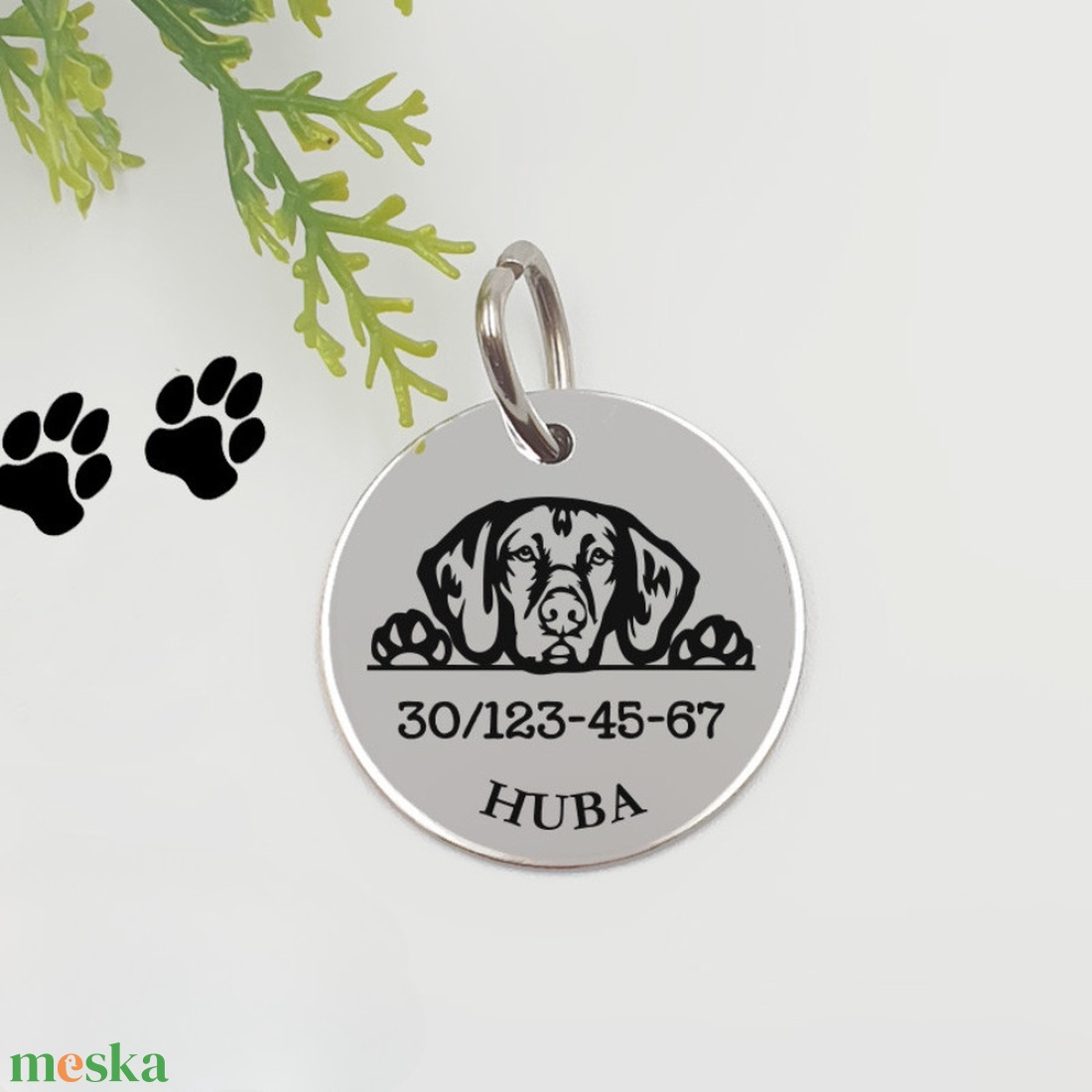 Vizsla kutyabiléta saját kutyád nevével, telefonszámmal - otthon & életmód - kisállatoknak - kutyáknak - kutya biléta - Meska.hu