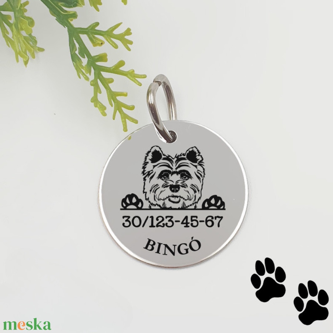 Westie kutyabiléta saját kutyád nevével, telefonszámmal - otthon & életmód - kisállatoknak - kutyáknak - kutya biléta - Meska.hu