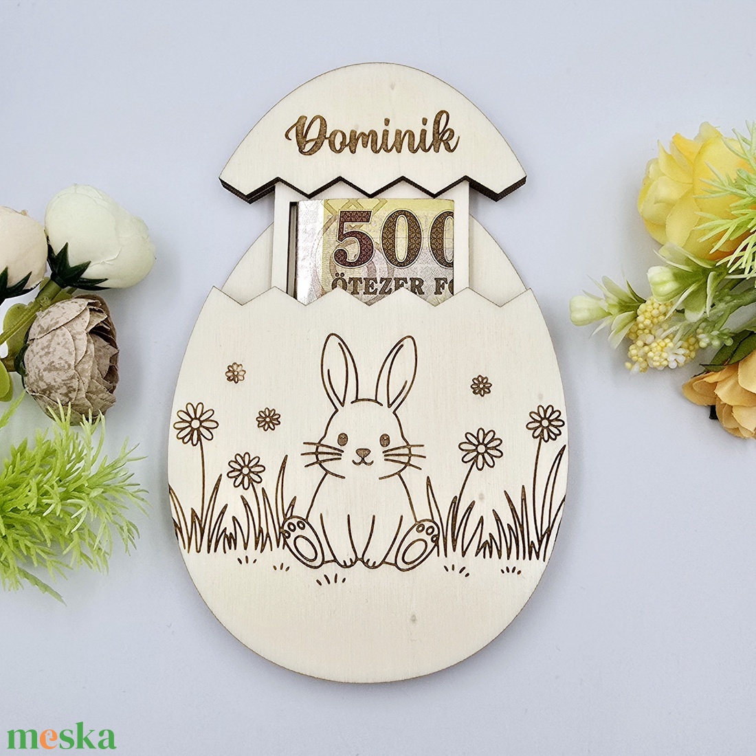 Egyedi neves húsvéti pénzátadó tojás - ünnepi díszek, dekorációk - húsvéti díszek és dekorációk - húsvéti pénzátadó - Meska.hu