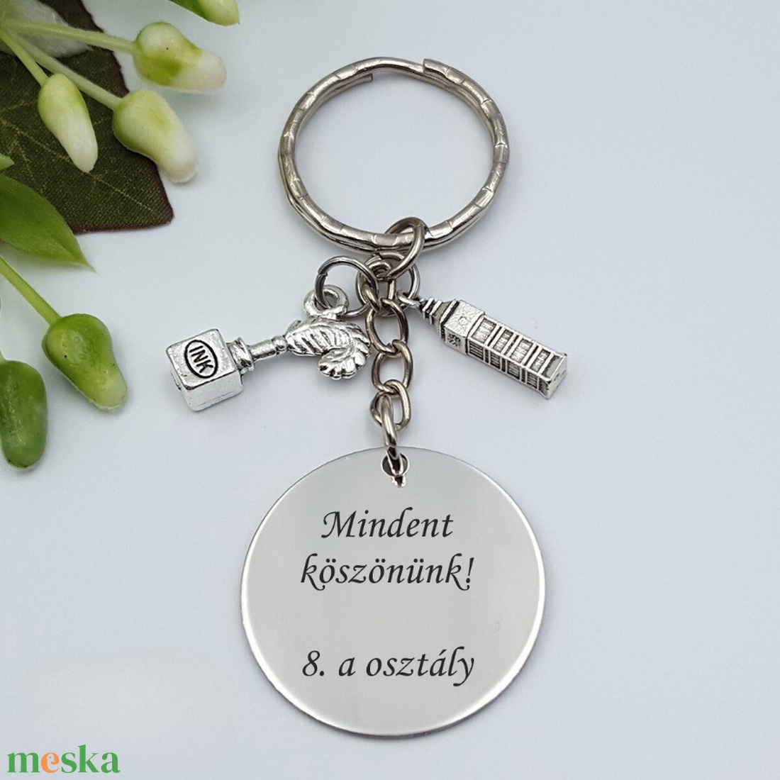 Ajándék angoltanároknak ballagásra, pedagógusnapra, tanév végére - Gravírozott szöveges ballagási kulcstartó 1. - táska & tok - kulcstartó & táskadísz - kulcstartó - Meska.hu