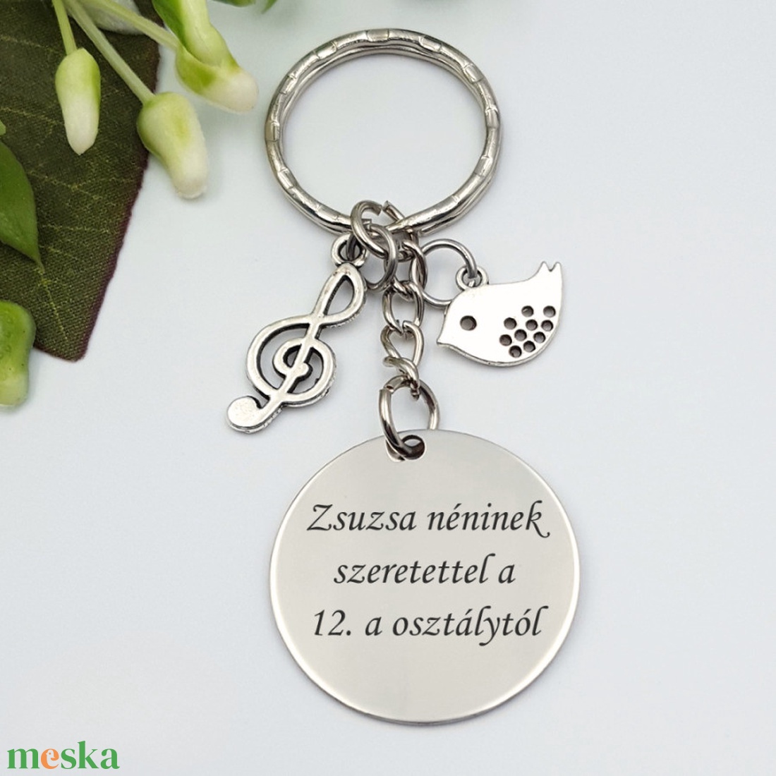 Ajándék énektanároknak ballagásra, pedagógusnapra, tanév végére - Gravírozott szöveges ballagási kulcstartó 1. - táska & tok - kulcstartó & táskadísz - kulcstartó - Meska.hu
