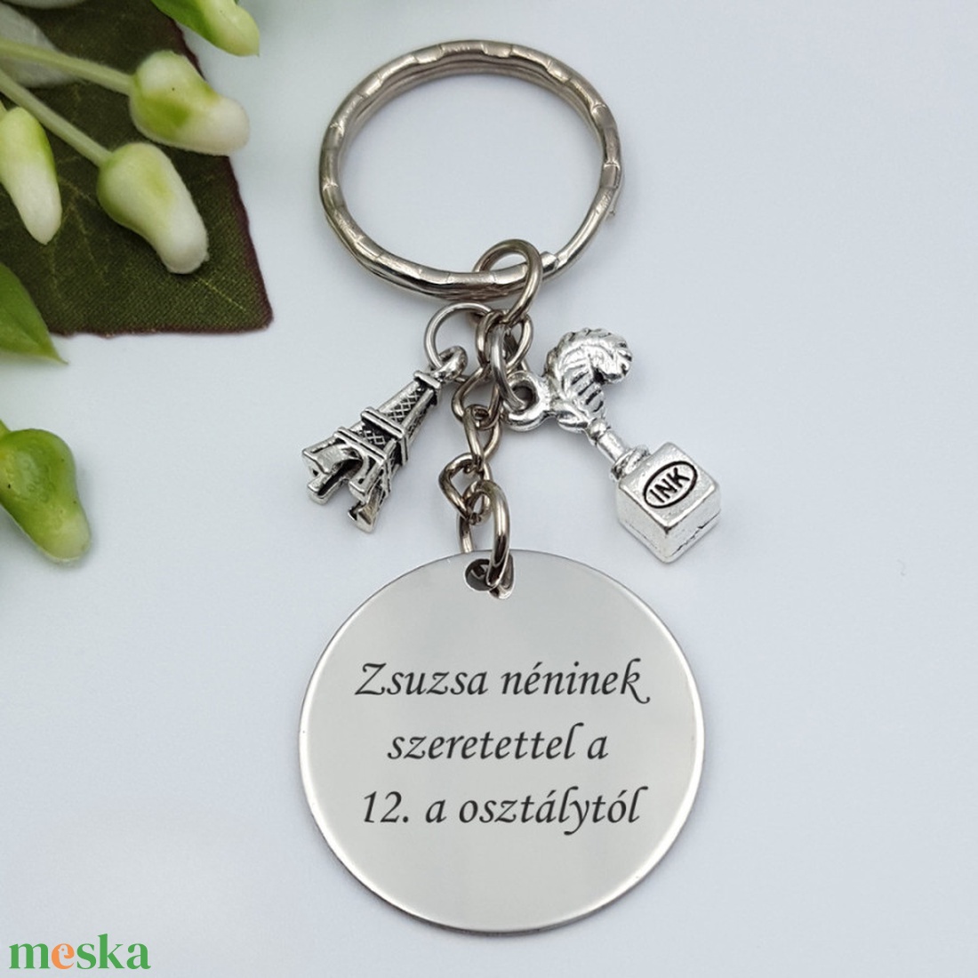 Ajándék franciatanároknak ballagásra, pedagógusnapra, tanév végére - Gravírozott szöveges ballagási kulcstartó 1. - táska & tok - kulcstartó & táskadísz - kulcstartó - Meska.hu