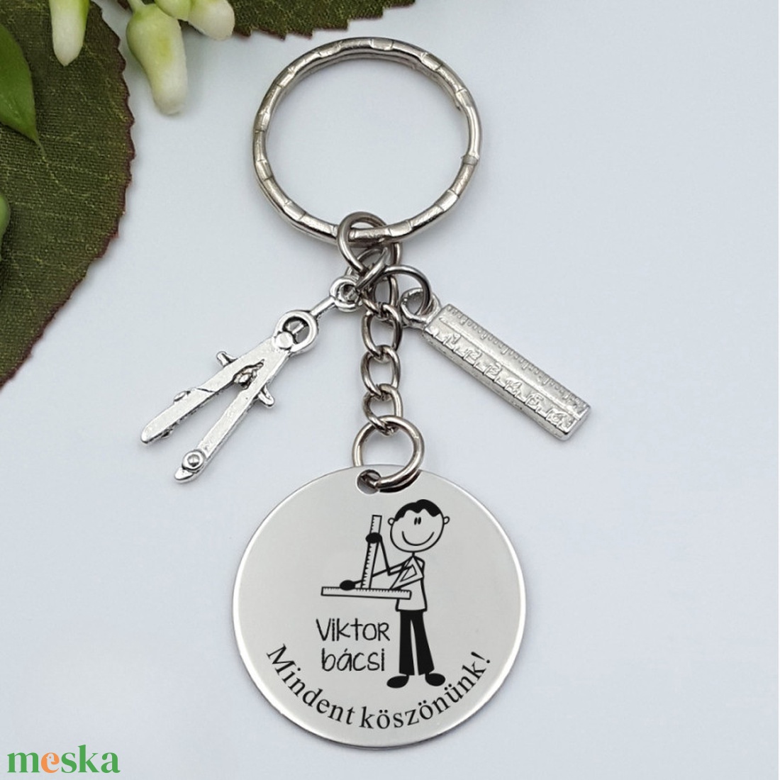 Ajándék matematikatanárnak ballagásra, pedagógusnapra, tanév végére - Gravírozott grafikás ballagási kulcstartó 1_20. - táska & tok - kulcstartó & táskadísz - kulcstartó - Meska.hu