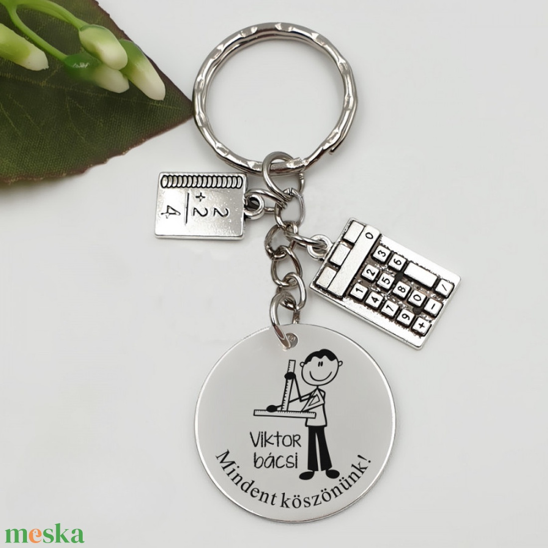 Ajándék matematikatanárnak ballagásra, pedagógusnapra, tanév végére - Gravírozott grafikás ballagási kulcstartó 3_20. - táska & tok - kulcstartó & táskadísz - kulcstartó - Meska.hu