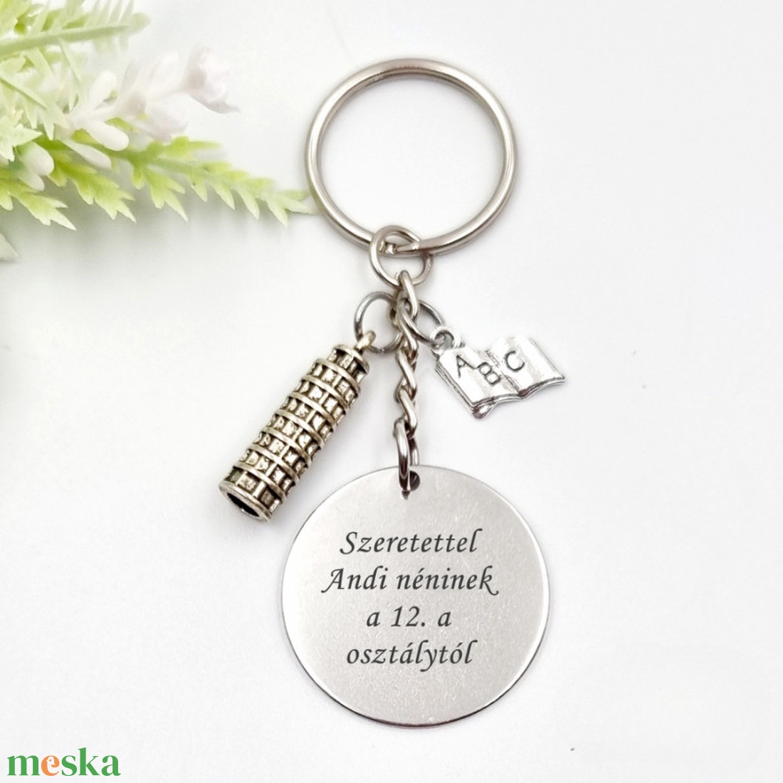 Ajándék olasztanároknak ballagásra, pedagógusnapra, tanév végére - Gravírozott szöveges ballagási kulcstartó 1. - táska & tok - kulcstartó & táskadísz - kulcstartó - Meska.hu