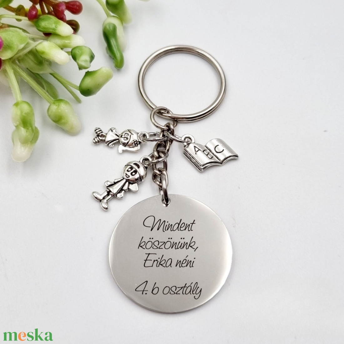 Ajándék tanító néniknek ballagásra, pedagógusnapra, tanév végére - Gravírozott szöveges ballagási kulcstartó 1. - táska & tok - kulcstartó & táskadísz - kulcstartó - Meska.hu