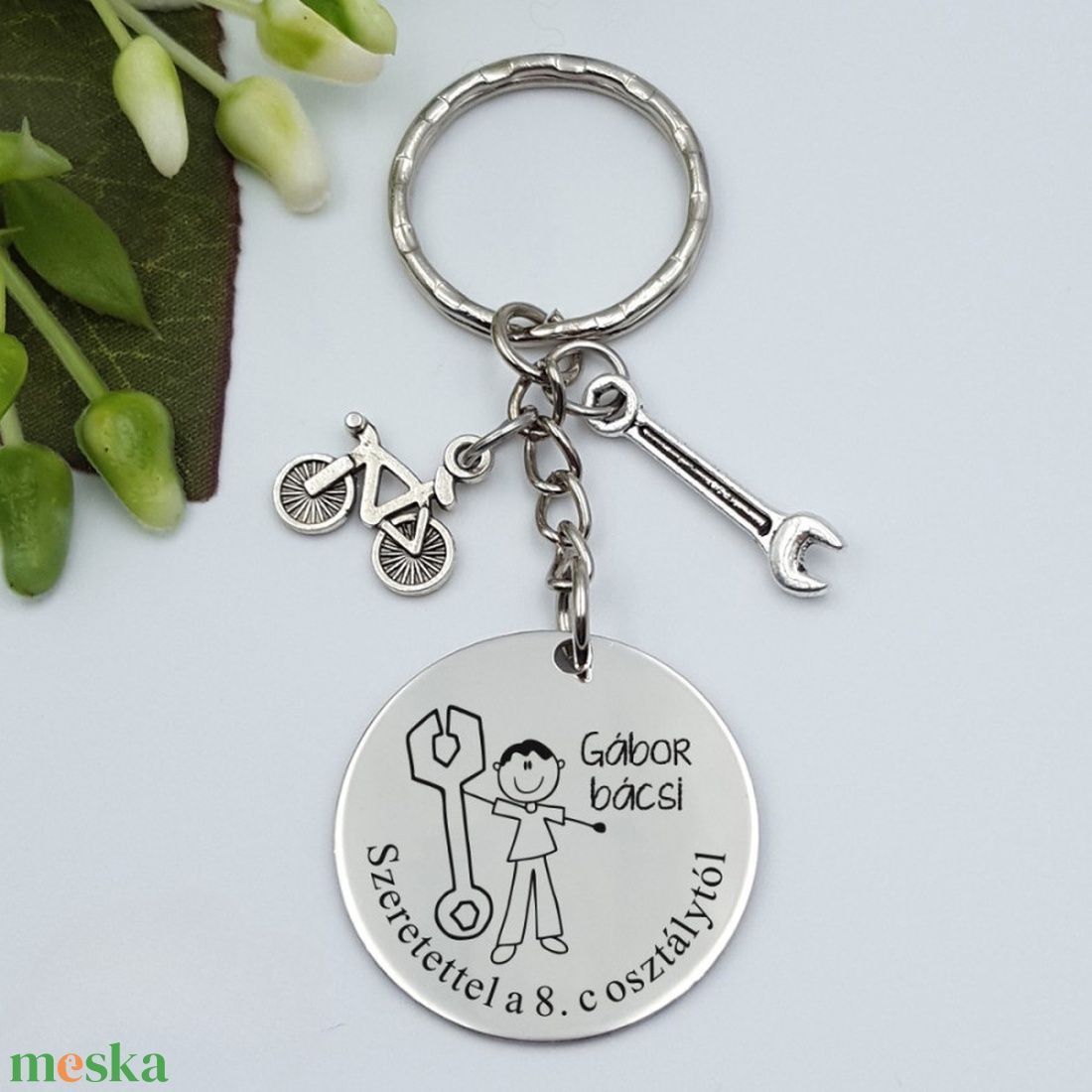 Ajándék technikatanárnak ballagásra, pedagógusnapra, tanév végére - Gravírozott grafikás ballagási kulcstartó 1_38. - táska & tok - kulcstartó & táskadísz - kulcstartó - Meska.hu