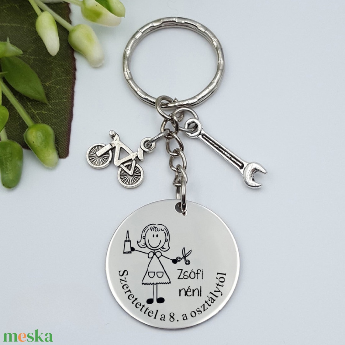 Ajándék technikatanárnőnek ballagásra, pedagógusnapra, tanév végére - Gravírozott grafikás ballagási kulcstartó 1_39. - táska & tok - kulcstartó & táskadísz - kulcstartó - Meska.hu