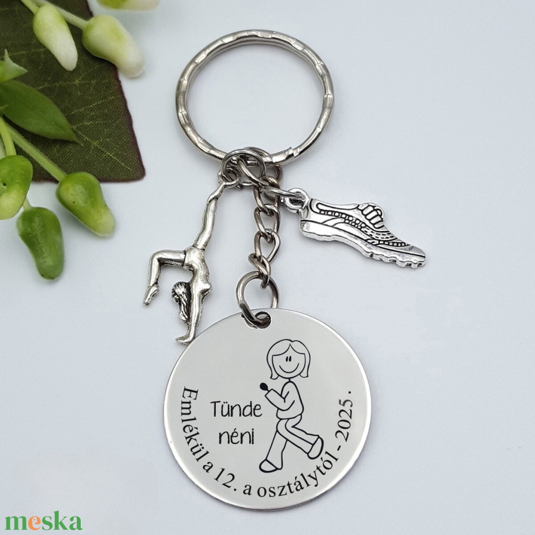 Ajándék testneveléstanárnőnek ballagásra, pedagógusnapra, tanév végére - Gravírozott grafikás ballagási kulcstartó 1_30. - táska & tok - kulcstartó & táskadísz - kulcstartó - Meska.hu