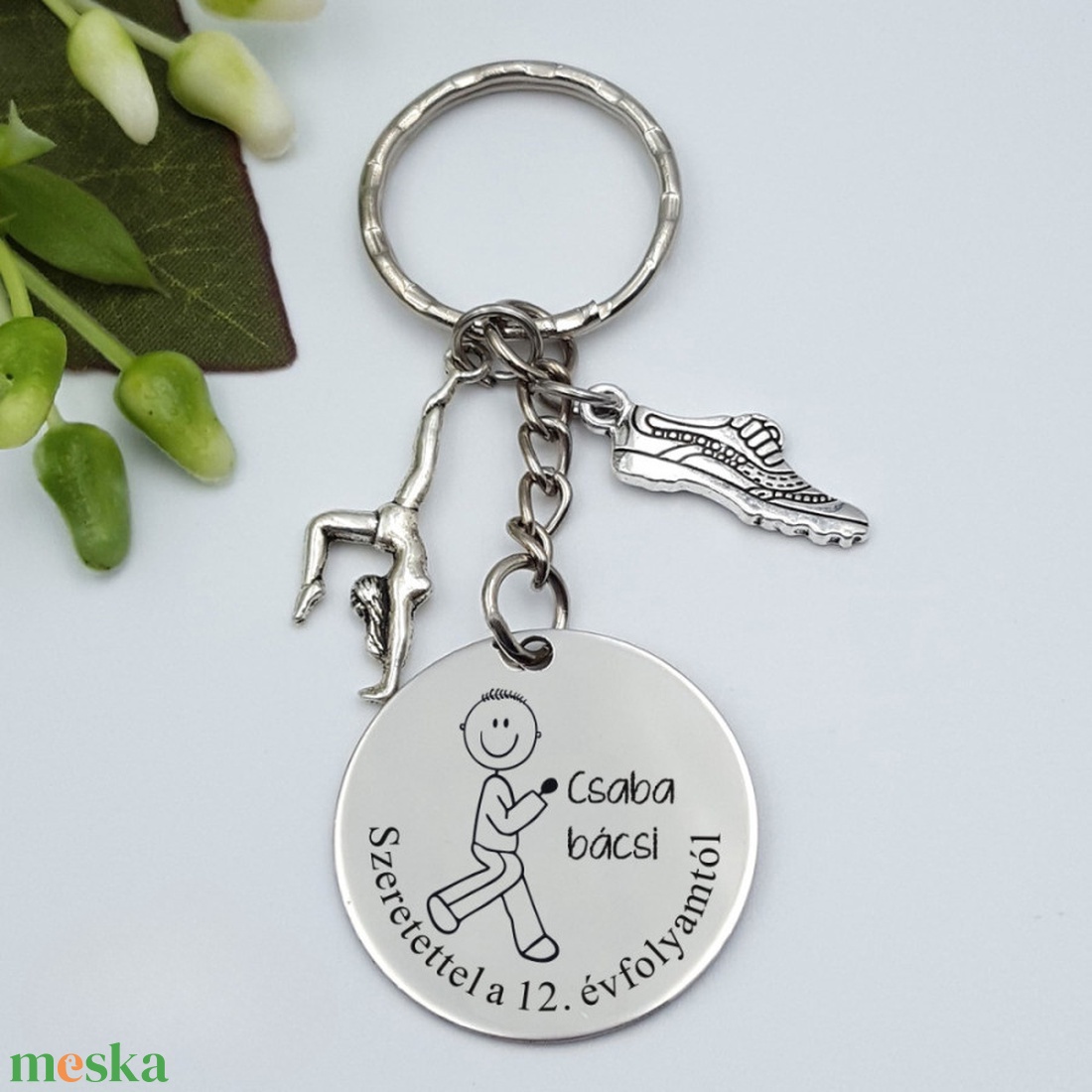Ajándék testneveléstanárnak ballagásra, pedagógusnapra, tanév végére - Gravírozott grafikás ballagási kulcstartó 1_31. - táska & tok - kulcstartó & táskadísz - kulcstartó - Meska.hu