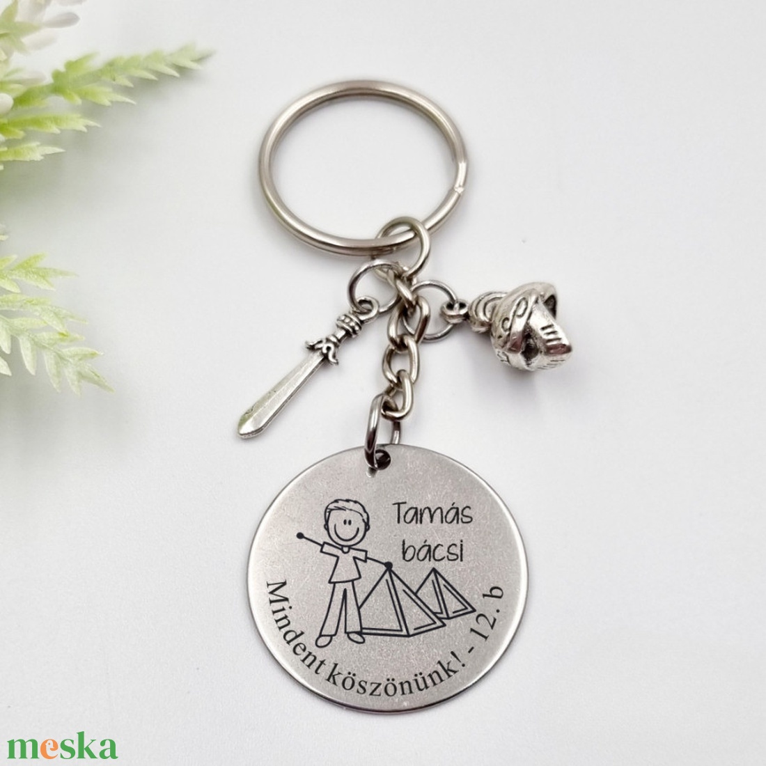 Ajándék történelemtanárnak ballagásra, pedagógusnapra, tanév végére - Gravírozott grafikás ballagási kulcstartó 5_47. - táska & tok - kulcstartó & táskadísz - kulcstartó - Meska.hu