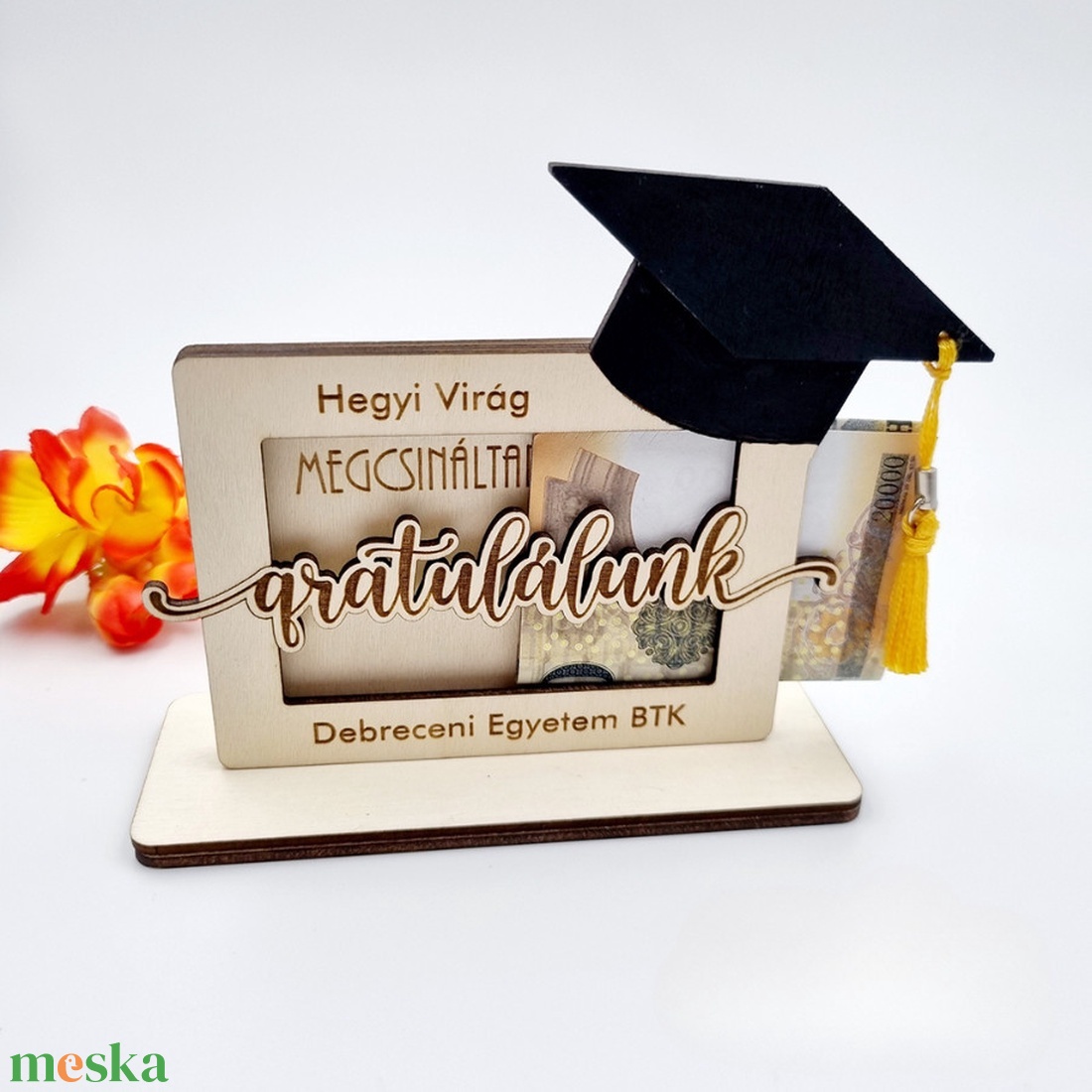 Ballagási ajándék - Gravírozott pénzátadó / ajándékkártya átadó - otthon & életmód - papír, írószer - ajándékozás kellékei - pénzátadó doboz - Meska.hu