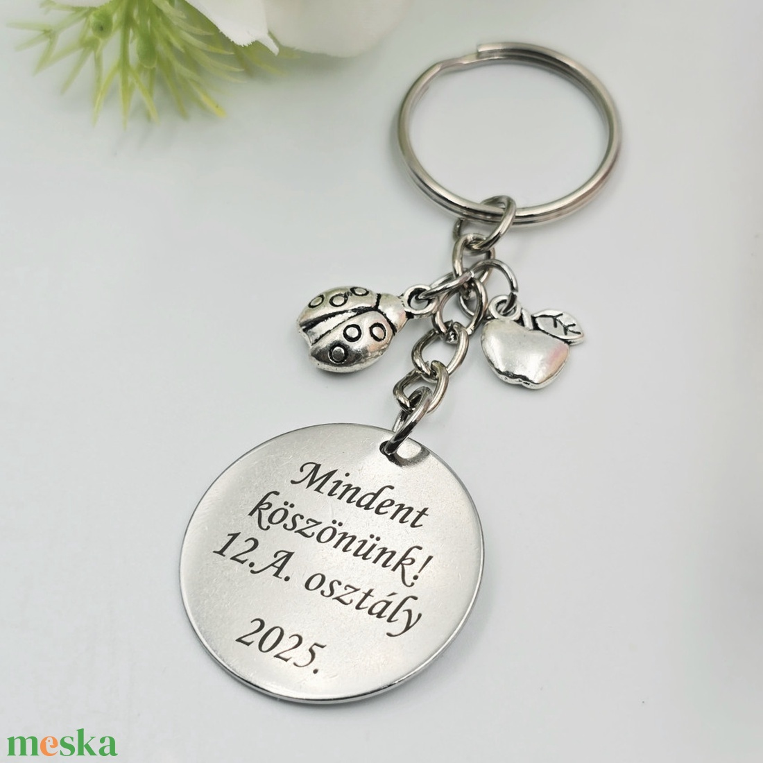 Ajándék biológiatanároknak ballagásra, pedagógusnapra, tanév végére - Gravírozott szöveges ballagási kulcstartó 2. - táska & tok - kulcstartó & táskadísz - kulcstartó - Meska.hu