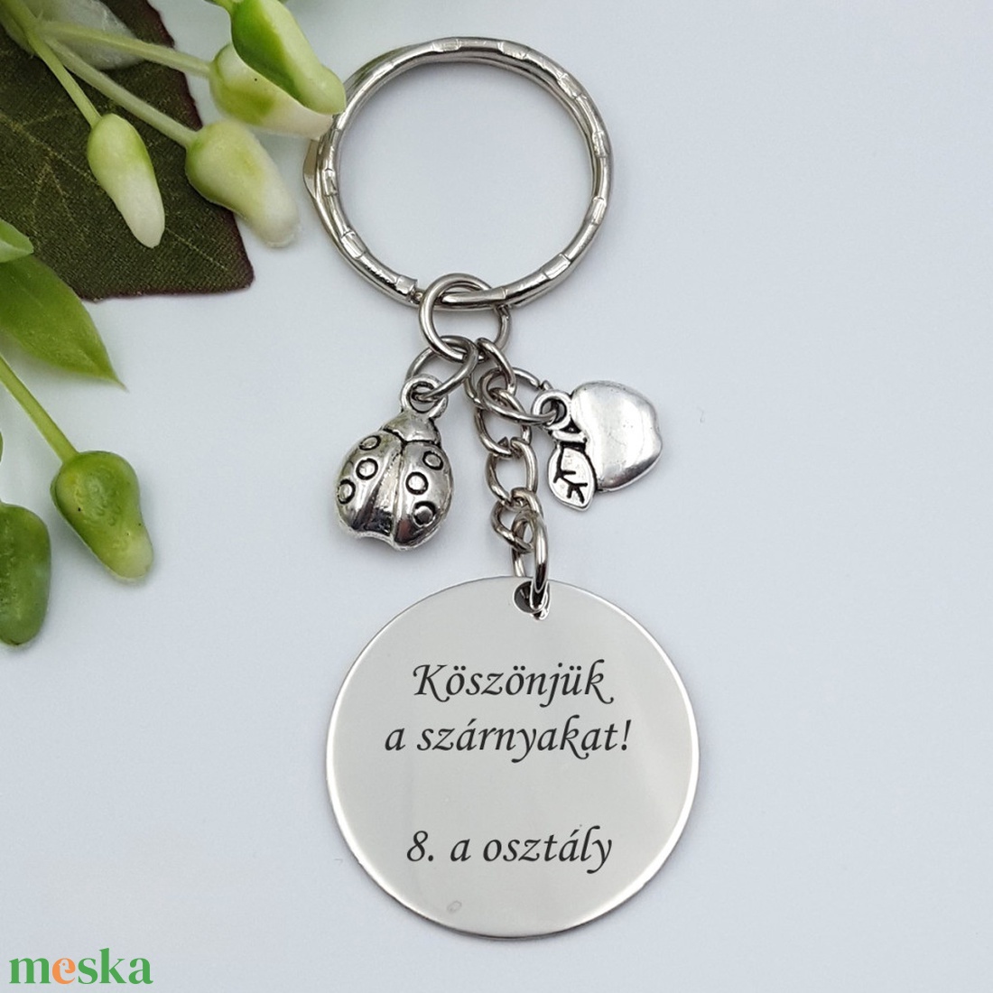 Ajándék biológiatanároknak ballagásra, pedagógusnapra, tanév végére - Gravírozott szöveges ballagási kulcstartó 2. - táska & tok - kulcstartó & táskadísz - kulcstartó - Meska.hu