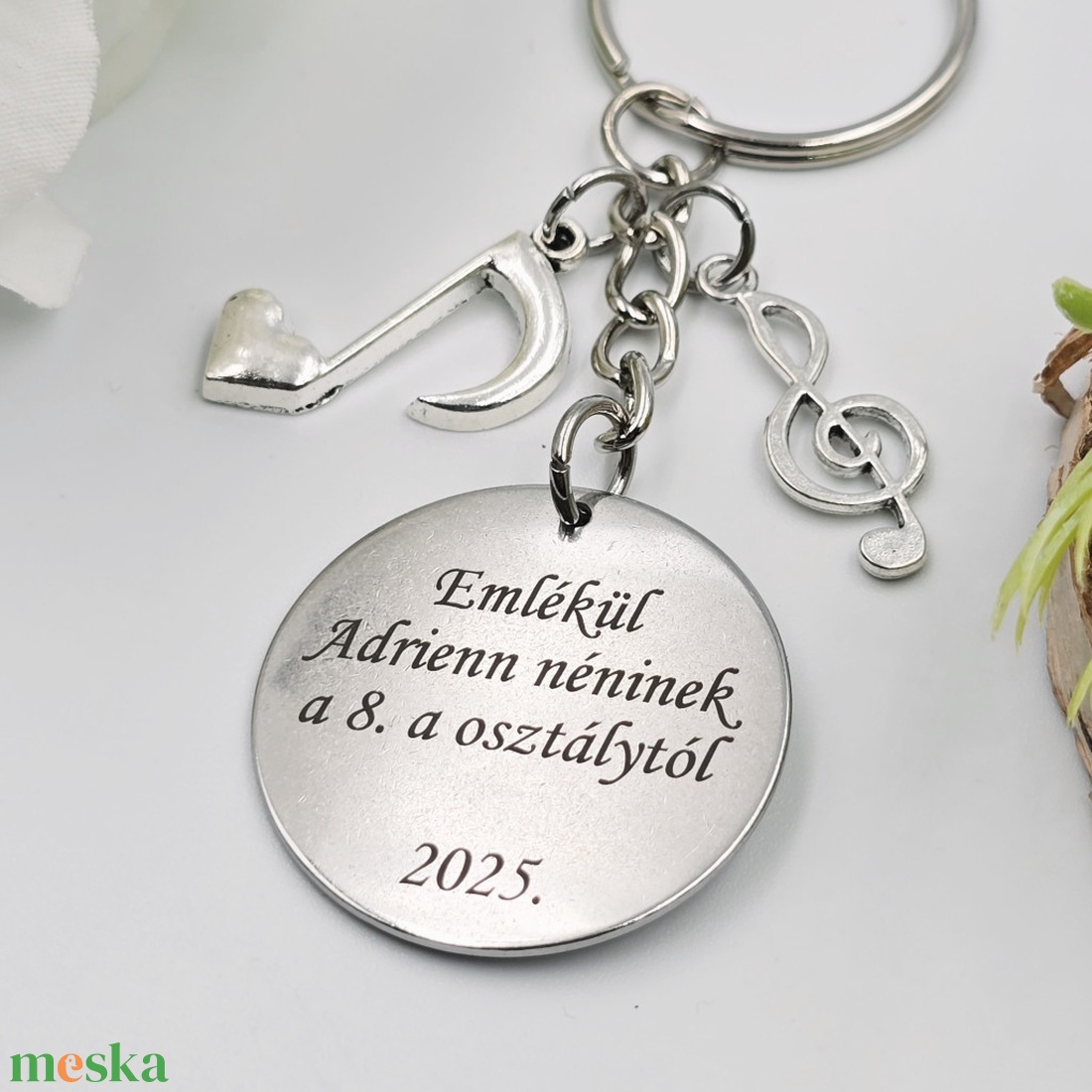 Ajándék énektanároknak ballagásra, pedagógusnapra, tanév végére - Gravírozott szöveges ballagási kulcstartó 3. - táska & tok - kulcstartó & táskadísz - kulcstartó - Meska.hu