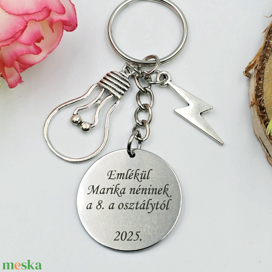 Ajándék fizikatanároknak ballagásra, pedagógusnapra, tanév végére - Gravírozott szöveges ballagási kulcstartó 2. - táska & tok - kulcstartó & táskadísz - kulcstartó - Meska.hu
