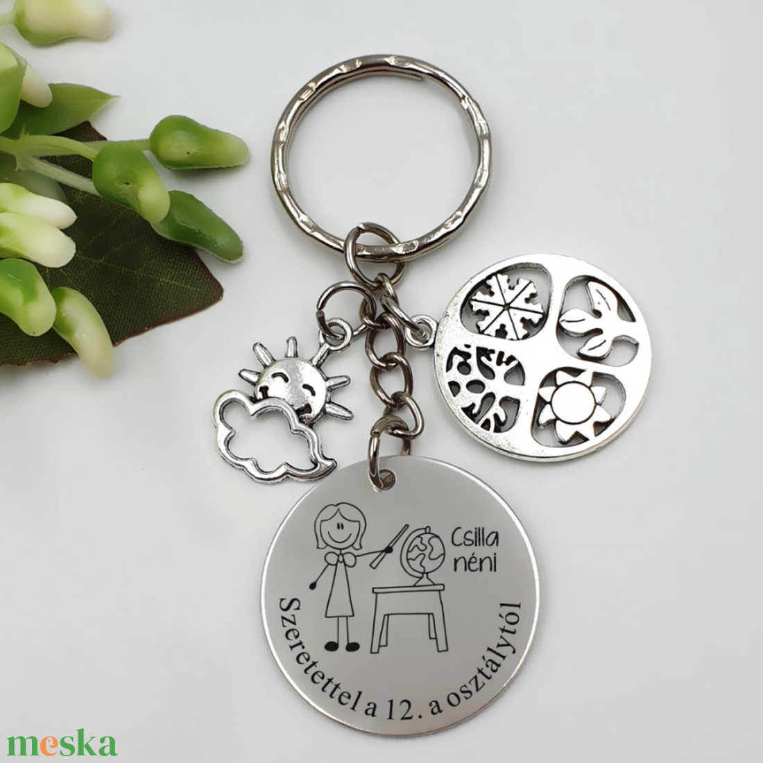 Földrajz tanárnőnek ajándék ballagásra, pedagógusnapra, tanév végére - Gravírozott grafikás ballagási kulcstartó 4_25. - táska & tok - kulcstartó & táskadísz - kulcstartó - Meska.hu