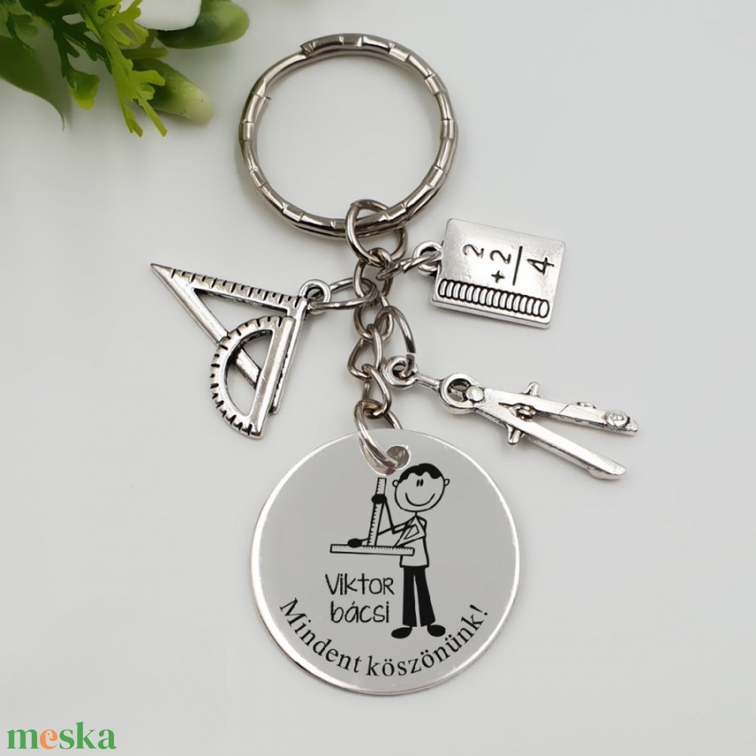Ajándék matematikatanárnak ballagásra, pedagógusnapra, tanév végére - Gravírozott grafikás ballagási kulcstartó 4_20. - táska & tok - kulcstartó & táskadísz - kulcstartó - Meska.hu