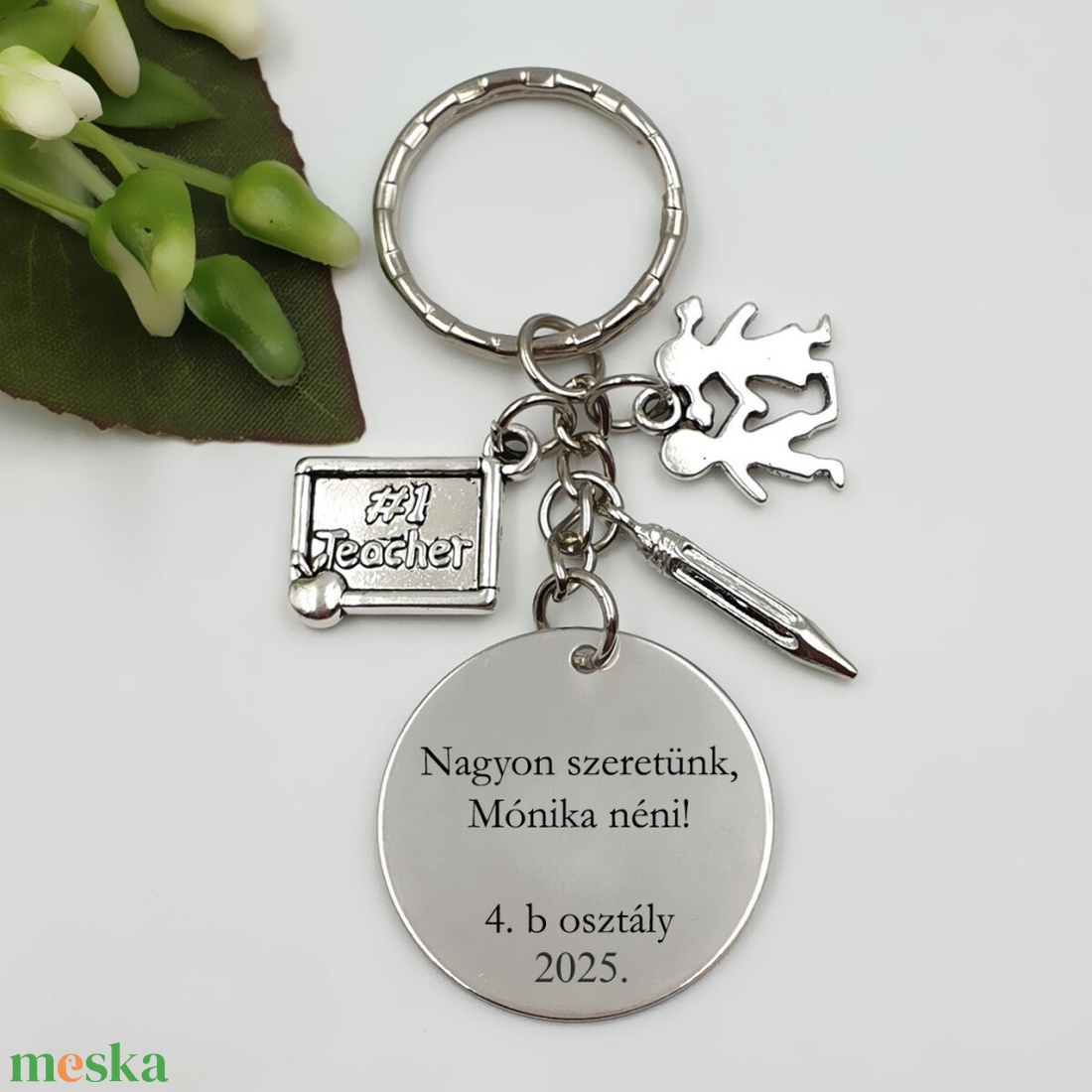 Ajándék tanító néniknek ballagásra, pedagógusnapra, tanév végére - Gravírozott szöveges ballagási kulcstartó 3. - táska & tok - kulcstartó & táskadísz - kulcstartó - Meska.hu