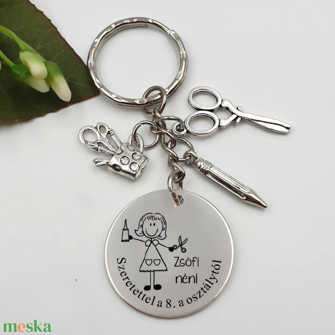 Ajándék technikatanárnőnek ballagásra, pedagógusnapra, tanév végére - Gravírozott grafikás ballagási kulcstartó 2_39. - táska & tok - kulcstartó & táskadísz - kulcstartó - Meska.hu