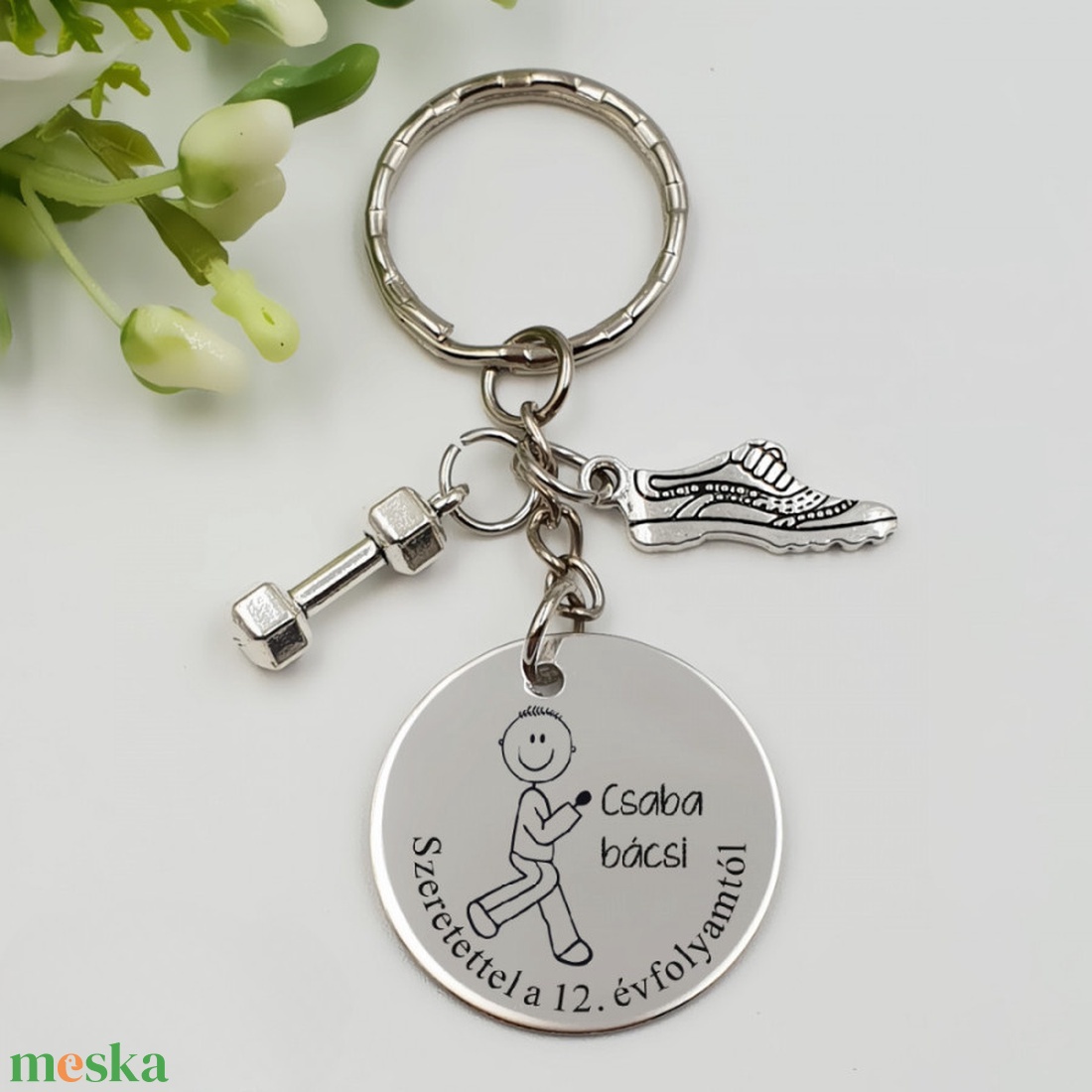 Ajándék testneveléstanárnak ballagásra, pedagógusnapra, tanév végére - Gravírozott grafikás ballagási kulcstartó 3_31. - táska & tok - kulcstartó & táskadísz - kulcstartó - Meska.hu