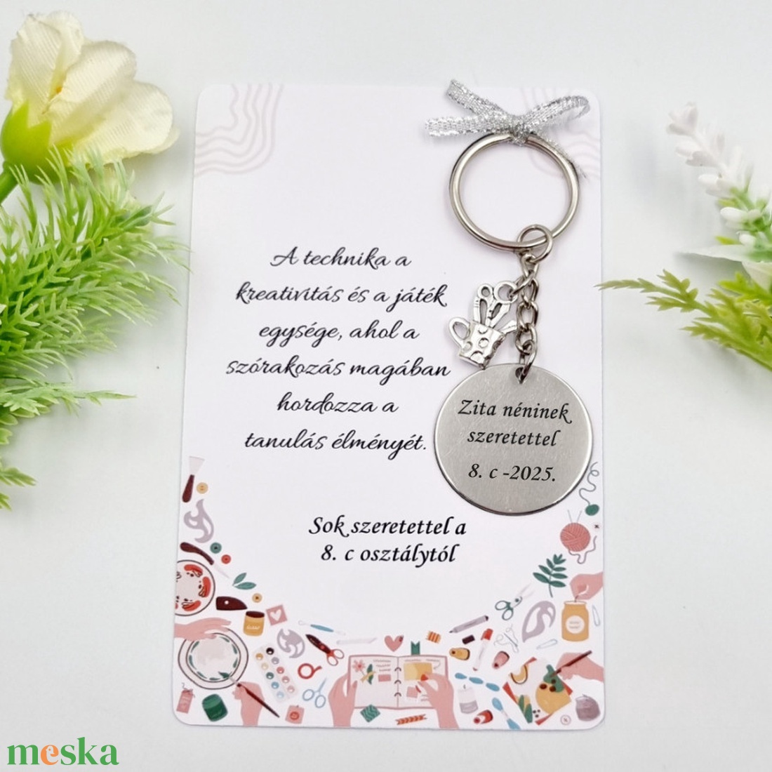 Ajándék technikatanároknak ballagásra, pedagógusnapra, tanév végére - Gravírozott ballagási kulcstartó ajándékkártyán - táska & tok - kulcstartó & táskadísz - kulcstartó - Meska.hu